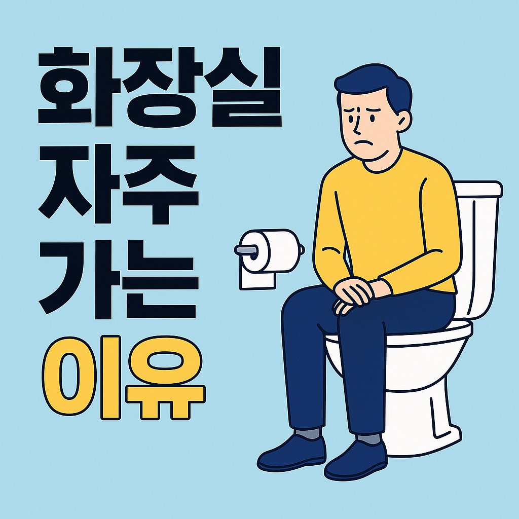 화장실 자주 가는 이유 표현을 위한 소변보는 모습 이미지
